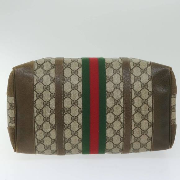 GUCCI Web Sherry Line GG Supreme Hand Bag Beige Red Green 39 018 4183 Auth ai754 - Picture 10 of 16